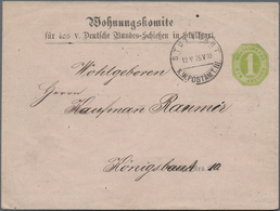 Württemberg - Ganzsachen: 1875, 1 Kr Gelbgrün, Privatganzsachenumschlag "Wohnungskomite Für Das V. D - Other & Unclassified