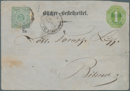 Württemberg - Ganzsachen: 1875, Aufbrauchkarte: 3 Pf Grün Ziffer Auf 1-Kr-Oktogon-Karte "Bücher-Best - Other & Unclassified