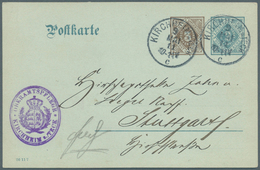 Württemberg - Ganzsachen: 1911, Dienst-Postkarte 3 Pf Braun Neben 2 Pf Grau, Gebraucht Von "Kirchhei - Altri & Non Classificati