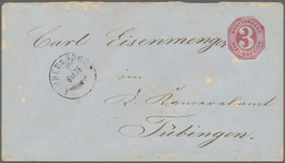 Württemberg - Stempel: HAUBERSBRONN: 1863, GA-Umschlag 3 Kr. (geringe Alterungsspuren), Portgerecht - Other & Unclassified