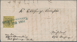 Württemberg - Langstempel, Zweizeilig: SCHWIEBERDINGEN, 5 FEB 1853, Vollständiger Blauer L2 Auf 3 Kr - Andere & Zonder Classificatie