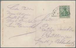 Württemberg - Bahnpost: 1911, "WANGEN"/Allgäu Segment-Bahnpoststempel Auf 5 Pf Germania, Ansichtskar - Other & Unclassified