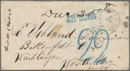 Transatlantikmail: 1867, Transatlantikbrief Von "FORT WAYNE", Indiana Mit Dampfer "Hansa" (Norddeuts - Europe (Other)