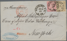 Transatlantikmail: 1869, Brief Ab HAMBURG Mit "Prussian Closed Mail" Nach New YOrk Mit Ungewöhnliche - Europe (Other)