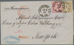 Transatlantikmail: 1869, Brief Ab HAMBURG Mit "Prussian Closed Mail" Nach New YOrk Mit Ungewöhnliche - Autres - Europe