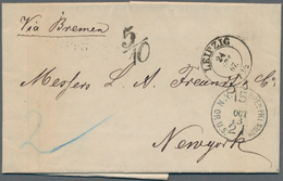 Transatlantikmail: 1867, Faltbrief Aus LEIPZIG Via Bremen Mit Dem NorddeutschenLloyd Nach New York. - Andere-Europa