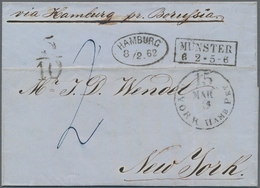 Transatlantikmail: 1862, Faltbrief Von MÜNSTER Via HAMBURG Per "Borussia" (Hamburg-America-Linie) Na - Europe (Other)