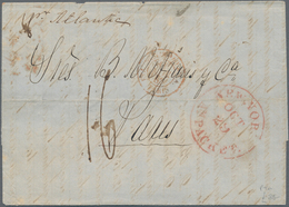 Transatlantikmail: 1853, Folded Letter With Red "NEW YORK PACKET OCT 29" By Forwarding Agents "LEBAL - Europe (Other)