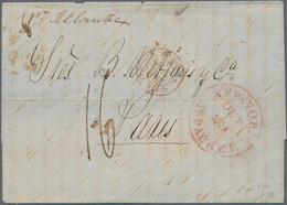 Transatlantikmail: 1853, Folded Letter With Red "NEW YORK PACKET OCT 29" By Forwarding Agents "LEBAL - Otros - Europa