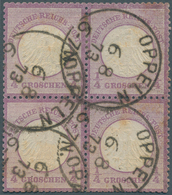 Deutsches Reich - Brustschild: 1872, 1/4 Groschen Grauviolett Im 4er-Block 4x Klar Entwertet Mit K1 - Unused Stamps