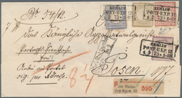 Deutsches Reich - Brustschild: 1872, Kl.Schild ¼ Gr + Gr.Schild 1 Gr, 2 Gr U. 5 Gr VIERFARBENFRANKAT - Unused Stamps