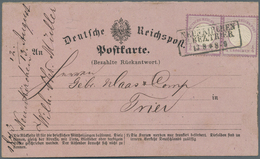 Deutsches Reich - Brustschild: 1873, Kleiner Brustschild ¼ Gr. Auf Seltener Früher Antwortkarte Von - Ungebraucht