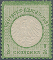 Deutsches Reich - Brustschild: 1872 Kleiner Schild 1/3 Gr. Gelblichgrün Ungebraucht Mit Originalgumm - Neufs