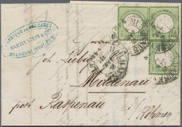 Deutsches Reich - Brustschild: 1872, Kl. Schild 1/3 Gr. Dunkelgrün Dreimal Auf Brief Mit Hufeisenst. - Unused Stamps