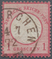 Deutsches Reich - Brustschild: 1872, Kleiner Schild 1 Gr Karmin Mit Seltenem Rostbraunem K1 "...RCHE - Ungebraucht