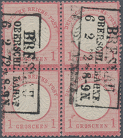 Deutsches Reich - Brustschild: 1872, Kleiner Schild 1 Gr Karminrosa Im Viererblock Mit Ra3 "BRESLAU - Nuevos