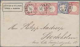 Deutsches Reich - Brustschild: 1872, Kl. Schild 4x 1 Gr. Und 2 Gr. Auf Vordruck-Brief Mit Schweden-K - Ongebruikt