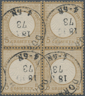 Deutsches Reich - Brustschild: 1872, Kleiner Schild 5 Gr. Braunocker Im Viererblock Mit K1 "DORNBACH - Unused Stamps