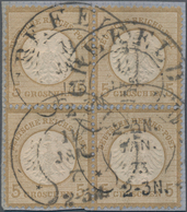 Deutsches Reich - Brustschild: 1872, Kleiner Schild 5 Gr Braunocker Im Viererblock Mit Hufeisen-St. - Ongebruikt