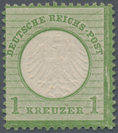 Deutsches Reich - Brustschild: 1872, Freimarke 1 Kreuzer Gelblichgrün Mit Kleinem Brustschild, Saube - Ongebruikt