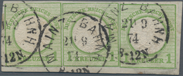 Deutsches Reich - Brustschild: 1874, Ganzsachenausschnitt 1 Kr Gelblichgrün "Großer Brustschild", 3 - Neufs