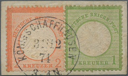 Deutsches Reich - Brustschild: 1872, 2 Kr Ziegelrot Und 1 Kr Gelblichgrün, Sauber Und Klar Entwertet - Ongebruikt