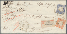 Deutsches Reich - Brustschild: 1872, 2 Kr Ziegelrot U. 7 Kr Ultramarin, MiF Auf Komplettem Paketbegl - Unused Stamps