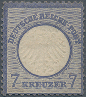 Deutsches Reich - Brustschild: 1872 Kleiner Schild 7 Kreuzer Ultramarin Ungebraucht Mit Originalgumm - Nuevos