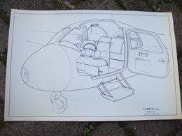 DISEGNO SU CARTA DA ELIOCOPIA AEREO CAPRONI CA 193 AEROTAXI - Other Plans