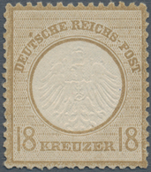 Deutsches Reich - Brustschild: 1872 Kleiner Schild 18 Kreuzer Ockerbraun Ungebraucht Mit Originalgum - Neufs