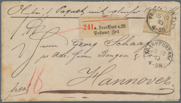 Deutsches Reich - Brustschild: 1872, Kleiner Schild 18 Kreuzer Graubraun Als EINZELFRANKATUR Von "FR - Ungebraucht