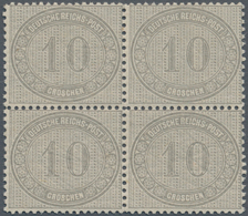 Deutsches Reich - Brustschild: 1872, 10 Gr. Grau, Farbfrischer Und Gut Gezähnter 4er-Block, Rechte O - Neufs