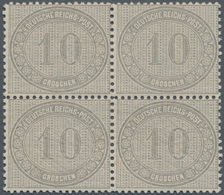 Deutsches Reich - Brustschild: 1872, 10 Gr. Grau, Farbfrischer Und Gut Gezähnter 4er-Block, Rechte O - Ongebruikt