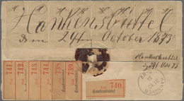 Deutsches Reich - Brustschild: 1872 Innendienst 10 Gr Grau, 16er Block+Paar A. Paketbrief V. Hankens - Neufs