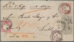 Deutsches Reich - Brustschild: 1872, Innendienst 10 Gr Paar , ¼ Gr Und 1 Gr Auf GA-Umschlag 1 Gr Mit - Ongebruikt