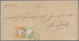 Deutsches Reich - Brustschild: 1872, Kleiner Schild 1 Kr Grün Und Großer Schild 2 Kr. Orange Auf Fal - Ongebruikt