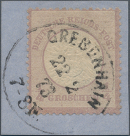 Deutsches Reich - Brustschild: 1872, Großer Schild ¼ Groschen Violett Im Kreuzergebiet Verwendet Mit - Neufs