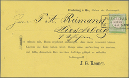 Deutsches Reich - Brustschild: 1872, Großer Schild 1/3 Gr. Hellgrün Auf Vordruck-Vertreterkarte Mit - Ongebruikt