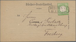 Deutsches Reich - Brustschild: 1872, Großer Schild 1/3 Gr. (dunkel)grün Auf Vordruck-Bücherzettel Mi - Neufs