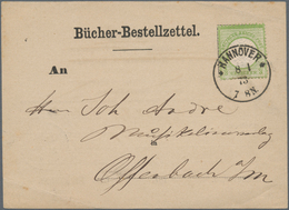 Deutsches Reich - Brustschild: 1872, Großer Schild 1/3 Gr. Hellgrün Auf Vordruck-Bücherzettel Mit K1 - Neufs