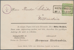 Deutsches Reich - Brustschild: 1872, Großer Schild 1/3 Gr. Grün Auf Vertreter-Vordruck-Karte Mit Ra2 - Ongebruikt