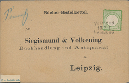 Deutsches Reich - Brustschild: 1872, Großer Schild 1/3 Gr. Dunkelgrün Auf Vordruck-Bücherzettel Mit - Nuevos