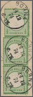 Deutsches Reich - Brustschild: 1872, Großer Schild 1/3 Gr. Dunkelgrün, Paar+Einzelmarke Auf Briefst. - Unused Stamps