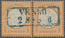 Deutsches Reich - Brustschild: 1872, "VENLO 2 8 5-6" Blauer Ra2 Auf Luxus-Paar ½ Gr. Orange, Nur Wen - Ongebruikt
