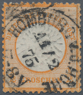 Deutsches Reich - Brustschild: 1872, Großer Schild ½ Gr. Orange Mit Doppelprägung Des Mittelstückes - Ongebruikt