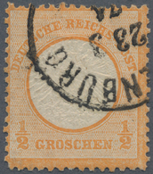 Deutsches Reich - Brustschild: 1872, Großer Schild ½ Gr. Orange Mit Doppelprägung Des Mittelstückes - Nuevos