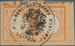 Deutsches Reich - Brustschild: 1872 Paar ½ Gr. Orange Mit OVALEM DIENSTSIEGEL "KAISERL- DEUTSCHES PO - Ongebruikt