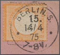 Deutsches Reich - Brustschild: 1872, Großer Schild ½ Gr. Orange Mit Sehr Seltenem Frühem Norm-K1 "BE - Neufs