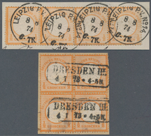 Deutsches Reich - Brustschild: 1872, 1/2 Groschen Orange Großer Schild Im Waager. 4er-Streifen Und D - Neufs