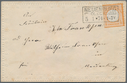 Deutsches Reich - Brustschild: 1872, Großer Schild ½ Gr Orange Auf Präge-ZIERBRIEF Mit Ra3 "NEUENBUR - Unused Stamps